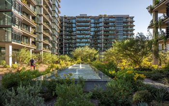 Lushly landscaped courtyards